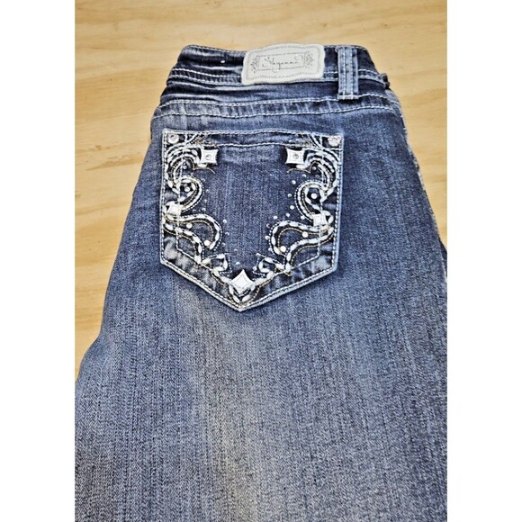 Shyanne Jeans Womens 32 short ANNWE Mid Rise Bootcut Blue Denim Stretch - Picture 13 of 16